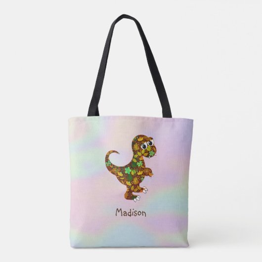 Monogrammed Dinosaur Tote Bag (Achterkant)