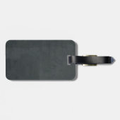 Monogrammed Distressed Black & White Grunge Modern Bagagelabel (Achterkant horizontaal)