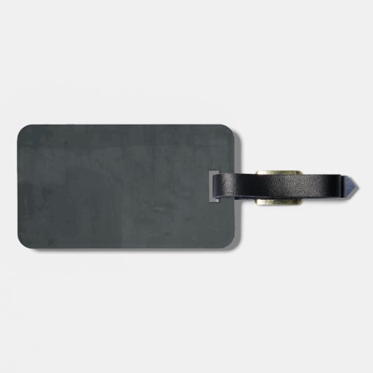 Monogrammed Distressed Black & White Grunge Modern Bagagelabel (Achterkant horizontaal)