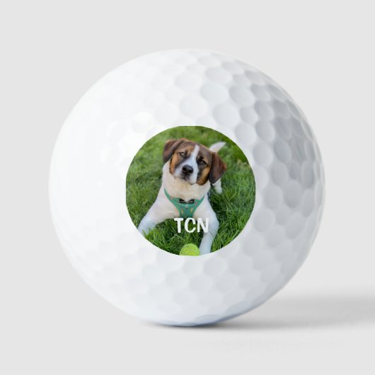 Monogrammed Dog Photo Gift for Golfer Golfballen (Voorkant)