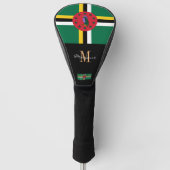 Monogrammed & Dominica Flag Golfclubs Hoesjes Golfheadcover (Voorkant)