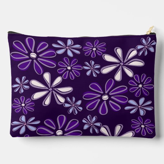 Monogrammed Donker Violet Bloem Vlinder Doodle Etui (Achterkant)