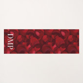 Monogrammed donkerrood Abstract bladpatroon Yogamat (Achterkant (horizontaal))