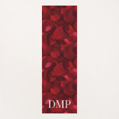 Monogrammed donkerrood Abstract bladpatroon Yogamat (Voorkant)