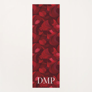 Monogrammed donkerrood Abstract bladpatroon Yogamat