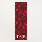 Monogrammed donkerrood Abstract bladpatroon Yogamat (Achterkant)