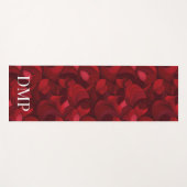 Monogrammed donkerrood Abstract bladpatroon Yogamat (Voorkant (horizontaal))