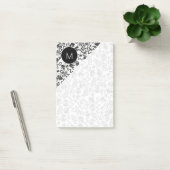 Monogrammed Doodle Curls Black and White Post-it® Notes (Kantoor)