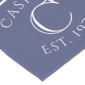 Monogrammed Double Striped | Navy Blue Medium Tafelloper (Hoek)