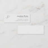 Monogrammed Duidelijk Elegant Modern Stijlvol Ontw Mini Visitekaartje (Voorkant / Achterkant)