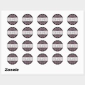 Monogrammed Dusky Roos Bloemen Fronds Dot Mandala Ronde Sticker (Vel)
