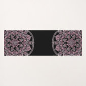 Monogrammed Dusky Roos Bloemen Fronds Dot Mandala Yogamat (Achterkant (horizontaal))