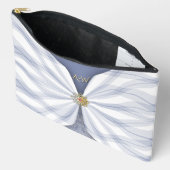 Monogrammed Dusty Blue Jewel Textile Illusion  Etui (Open)