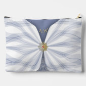 Monogrammed Dusty Blue Jewel Textile Illusion  Etui (Achterkant)