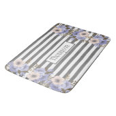 Monogrammed dusty blue matching-strepen badmat (Gekanteld)