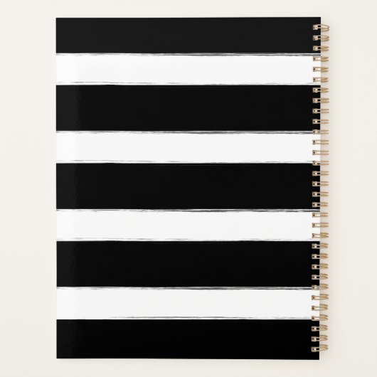 Monogrammed Dusty Floral Stripes Planner (Achterkant)