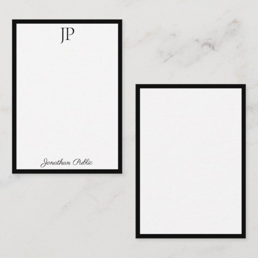 Monogrammed Eenvoudig Sjabloon handgeschreven Manu (Voorkant / Achterkant)