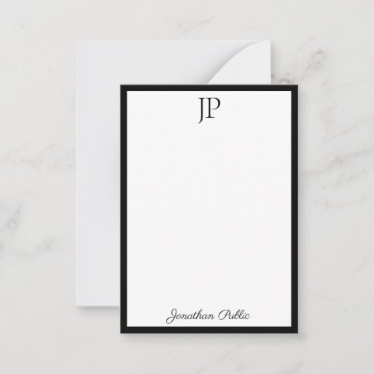 Monogrammed Eenvoudig Sjabloon handgeschreven Manu (Voorkant)