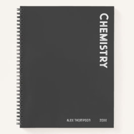 Monogrammed eenvoudige chemie donkergrijs notitieboek