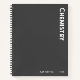 Monogrammed eenvoudige chemie donkergrijs notitieboek