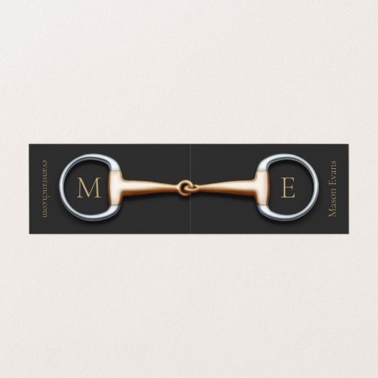 Monogrammed Eggbit Snaffle Bit Horse Industry Visitekaartje (Buitenkant ongevouwen)