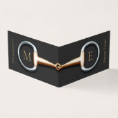 Monogrammed Eggbit Snaffle Bit Horse Industry Visitekaartje (Buitenkant)