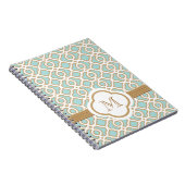 Monogrammed Eggshell Blue en Gold Moroccan Notitieboek (Rechterzijde)