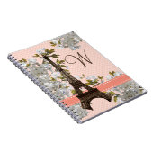 Monogrammed Eiffel Tower Spiral Notebook Journal Notitieboek (Rechterzijde)
