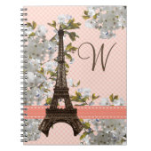 Monogrammed Eiffel Tower Spiral Notebook Journal Notitieboek (Voorkant)