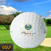 Monogrammed El Salvador Vlag, Embleem Golf Ballen