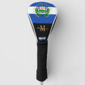 Monogrammed & El Salvador Vlaggengolfclubs Hoesjes Golfheadcover (Voorkant)