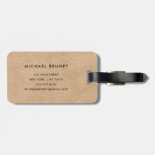 Monogrammed Elegant Beige Bagagelabel (Achterkant horizontaal)