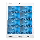 Monogrammed Elegant Blue Sparkle Glitter Luxury Etiket (Full Sheet)