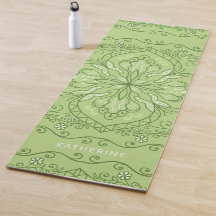 Monogrammed Elegant Boho Lime Green Mandala