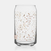 Monogrammed Elegant Bruin Bloemen Botanisch Blikvorm Glas (Links)