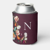 Monogrammed Elegant Floral Botanical Modern Blikjeskoeler (Blikje Achterkant)