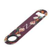 Monogrammed Elegant Floral Botanical Modern Speed Flessenopener (Voorkant Gekanteld)