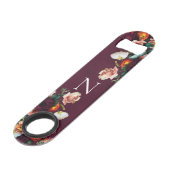 Monogrammed Elegant Floral Botanical Modern Speed Flessenopener (Achterkant Gekanteld)