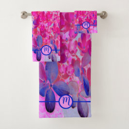 Monogrammed Elegant Floral Hydrangea Bad Handdoek