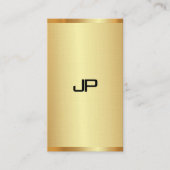 Monogrammed Elegant Gold Kijk Modern Verticaal Visitekaartje (Voorkant)