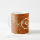 Monogrammed Elegant Gold Sparkle Koffiemok (Voorkant links)