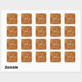 Monogrammed Elegant Gold Sparkle Vierkante Sticker (Vel)