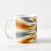 Monogrammed Elegant Golden Oranje & Silver Fractal Koffiemok (Links)