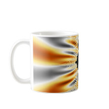 Monogrammed Elegant Golden Oranje & Silver Fractal