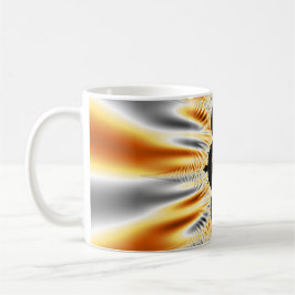 Monogrammed Elegant Golden Oranje & Silver Fractal Koffiemok