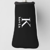 Monogrammed elegant golfer zwart gepersonaliseerd golfheadcover (Draai 90)