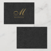 Monogrammed Elegant Goud Zwart Modern Notitiekaartje (Voorkant / Achterkant)