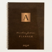 Monogrammed elegant goudbruin modern 2025 planner (Voorkant)