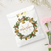 Monogrammed  Elegant Kerstmis Wreath Bedankzakje (Gezegeld)