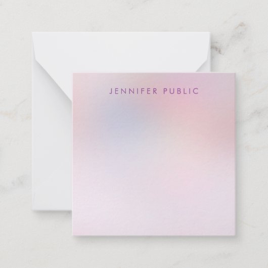 Monogrammed Elegant Kleuren Aangepaste Script Sjab Notitiekaartje (Voorkant)